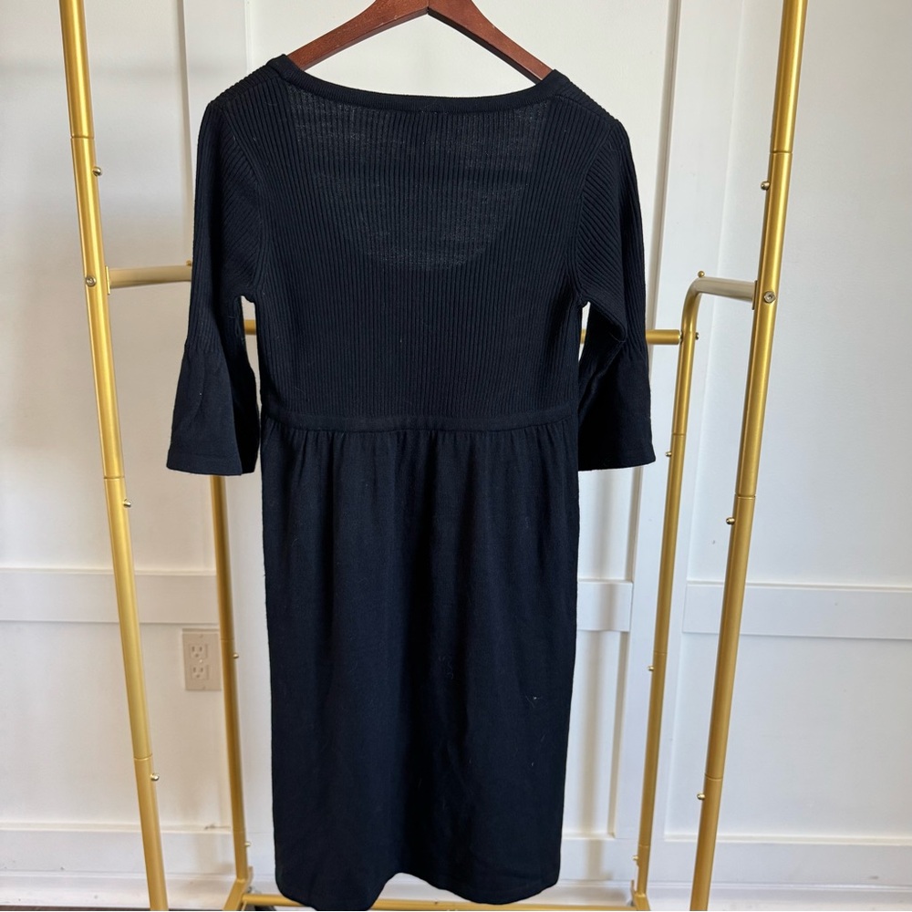AGB Sweater Dress Scoop Neck Mid Sleeve Midi Bell Sleeve Black Womens Size S - Picture 2 of 10